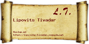 Lipovits Tivadar névjegykártya